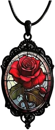 XFSRG Vintage Rosen-Halskette für Mädchen Exquisite Blumenanhänger Ideal für Kommunion Geschenke Erstkommunion Schmuck Geburtstagsschmuck Eleganter Modeschmuck für besondere Anlässe von XFSRG