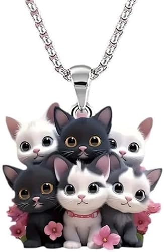 XFSRG Niedliche Katzen Halskette für Mädchen Charmante Tierkette Kommunion Geschenke für Mädchen Einhorn Geschenke für Mädchen von XFSRG