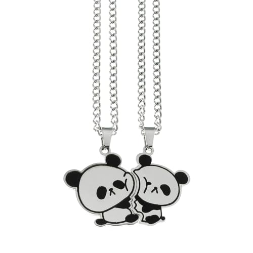 XFSRG Damen Kette Panda Anhänger Freundschaftskette Silberkette Modeschmuck für Mädchen und Frauen Choker Kette Lieblingsstück Halskette für beste Freunde XFSRG Damen Kette Panda Anhänger Freundschaftskette Silberkette Modeschmuck für Mädchen und Frauen Choker Kette Lieblingsstück Halskette für beste Freunde von XFSRG