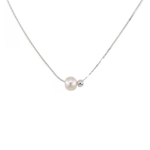 XFSRG Damen Kette mit Perle Silberkette Modeschmuck Elegante Halskette Minimalistisches Design Perfekt für Alltag und Besondere Anlässe XFSRG Damen Kette mit Perle Silberkette Modeschmuck Elegante Halskette Minimalistisches Design Perfekt für Alltag und Besondere Anlässe von XFSRG