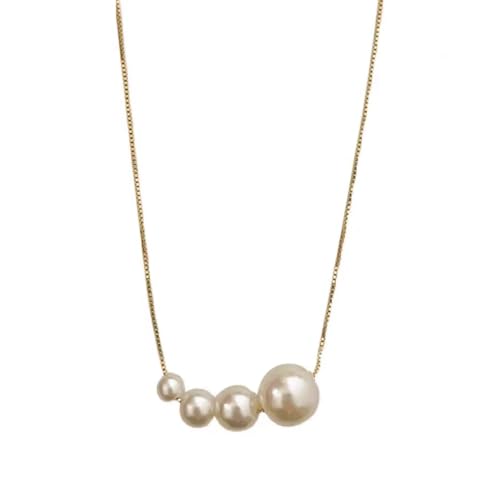 XFSRG Damen Kette mit Perlen Elegante Goldkette für Frauen Modeschmuck Halskette Perfekt als Geschenk Stilvolle Schmuck für jeden Anlass XFSRG Damen Kette mit Perlen Elegante Goldkette für Frauen Modeschmuck Halskette Perfekt als Geschenk Stilvolle Schmuck für jeden Anlass von XFSRG