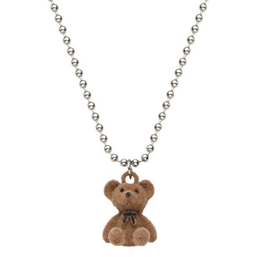 XFSRG Damen Kette mit süßem Teddybär Anhänger Modeschmuck Halskette für Mädchen Silberkette Perfektes für Geschenk für jeden Anlass XFSRG Damen Kette mit süßem Teddybär Anhänger Modeschmuck Halskette für Mädchen Silberkette Perfektes für Geschenk für jeden Anlass von XFSRG