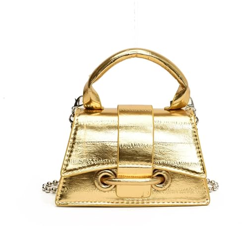 XFSRG Damen Umhängetasche Crossbody Bag Handtasche Klein Moderne Taschen Stylische Umhängetasche mit Verstellbarem Gurt(Gold) von XFSRG