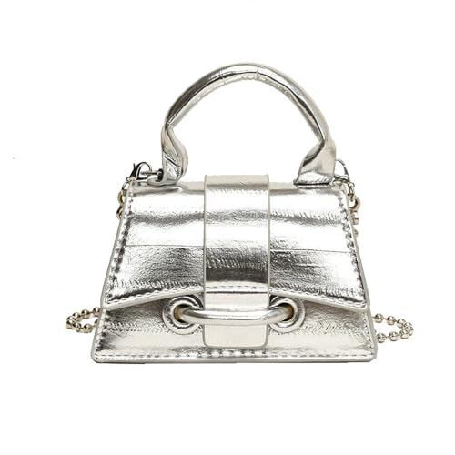 XFSRG Damen Umhängetasche Crossbody Bag Handtasche Klein Moderne Taschen Stylische Umhängetasche mit Verstellbarem Gurt(Silber) von XFSRG