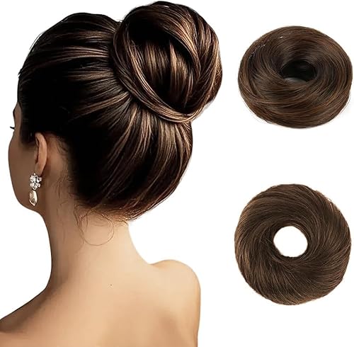 XFSRG Dutt Haarteil Mit Gummiband Haarverlängerung Mädchen Haarteile Für Dünnes Haar Synthetisches Haarteil Haarreifen Zopf Geflochten Haarextension Geeignet für Hochzeiten Partys(A) von XFSRG