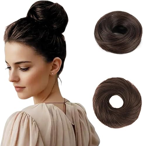 XFSRG Dutt Haarteil Mit Gummiband Haarverlängerung Mädchen Haarteile Für Dünnes Haar Synthetisches Haarteil Haarreifen Zopf Geflochten Haarextension Geeignet für Hochzeiten Partys(B) von XFSRG