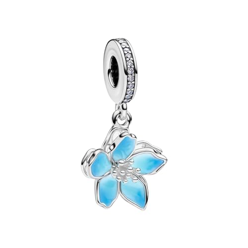 XFSRG Elegante Blumen Charm Anhänger für Damen Schmuck Bead Charms für Armband oder Halskette Hochwertiges Design für Alltag und besondere Anlässe (Blau) von XFSRG