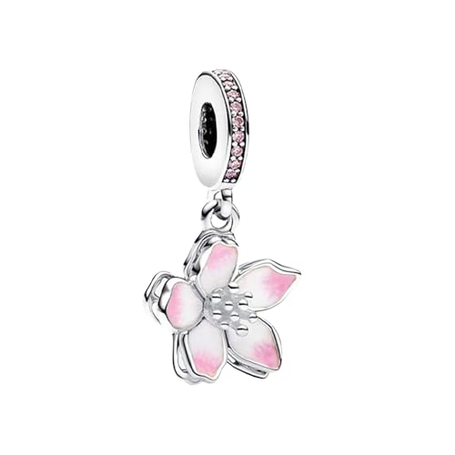 XFSRG Elegante Blumen Charm Anhänger für Damen Schmuck Bead Charms für Armband oder Halskette Hochwertiges Design für Alltag und besondere Anlässe (Pink) von XFSRG