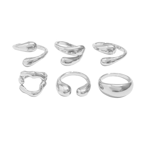 XFSRG Elegante Damenringe Set in Gold Anti Stress Ringe für Frauen Verlobungsringe Damen Modische Ringe für Alltag und besondere Anlässe (Weiß K) von XFSRG