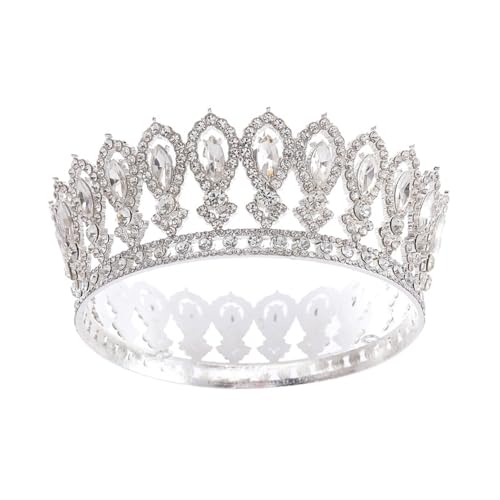 XFSRG Elegante Diademe für Damen Glitzernde Krone mit Strasssteinen Perfekt für Hochzeiten Partys und besondere Anlässe (Silber) von XFSRG