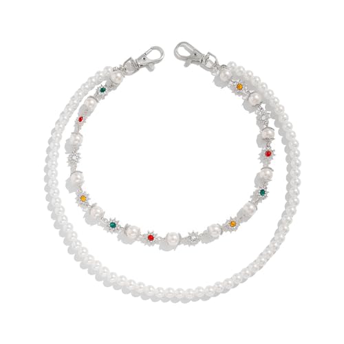 XFSRG Elegante Hosenkette Mit Perlen Und Strasssteinen Vielseitiger Kettengürtel Für Damen Und Herren Modisches Accessoire Für Alle Gelegenheiten (Silber A) von XFSRG