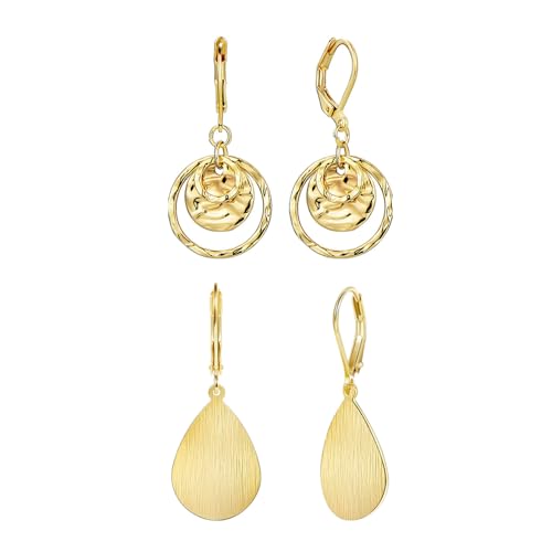 XFSRG Elegante Ohrringe Damen Schmuck Set Goldene Tropfen Ohrringe für Frauen Perfekt für Partys und Alltag von XFSRG