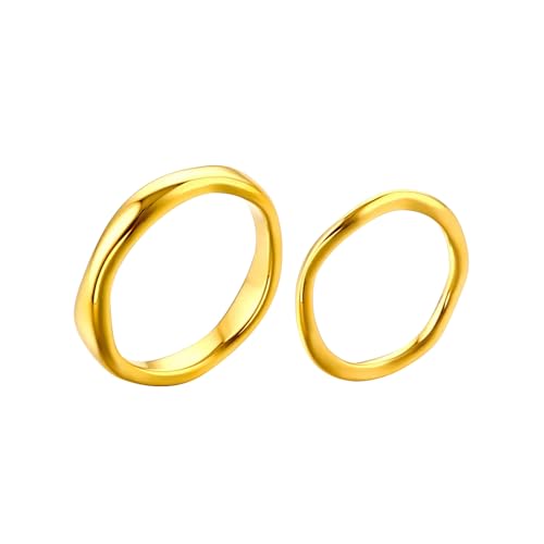 XFSRG Eleganter Ring Gold Damen Zeitloser Schmuck für Alltag und besondere Anlässe Hochwertiger Goldring mit Modernem Design Perfekt für Frauen (7) von XFSRG