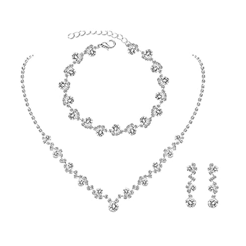 XFSRG Elegantes Schmuckset mit Funkelnden Kristallen Modeschmuck für Damen Hochzeit und Besondere Anlässe XFSRG Elegantes Schmuckset mit Funkelnden Kristallen Modeschmuck für Damen Hochzeit und Besondere Anlässe von XFSRG