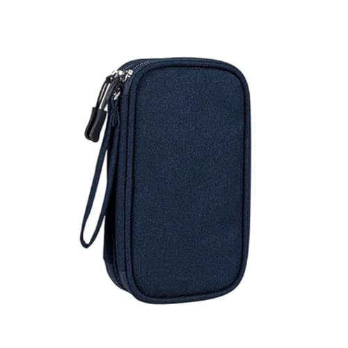 XFSRG Elektronische Kabeltasche Elektronik Organizer Tasche 2 Schicht Grosse Kapazität Kabel Reise Organisation für Frauen Mädchen für Festplatten Kabel Ladegerät USB SD Karte (Blau) von XFSRG