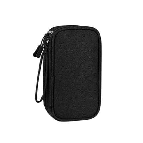 XFSRG Elektronische Kabeltasche Elektronik Organizer Tasche 2 Schicht Grosse Kapazität Kabel Reise Organisation für Frauen Mädchen für Festplatten Kabel Ladegerät USB SD Karte (Schwarz) von XFSRG