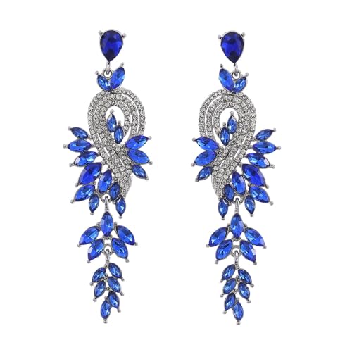 XFSRG Elegante Pfau Ohrringe Kristall Tropfen Ohrhänger Schmuck Statement Accessoires Damen Hochzeit Abend Schmuckstück von XFSRG