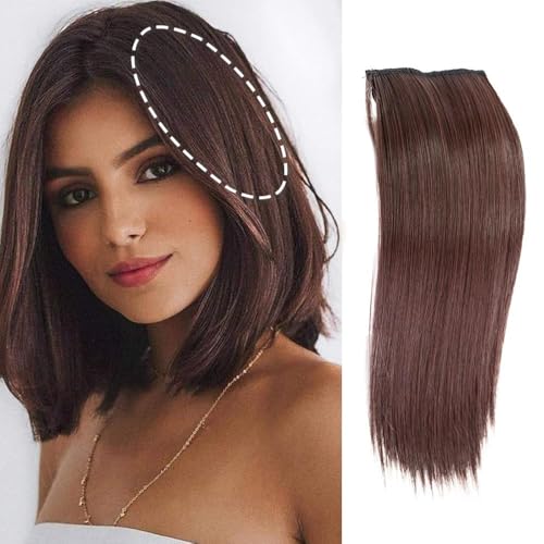 XFSRG Extensions Echthaar Clip für Damen Mädchen Haarverlängerung Mädchen Glattes, natürliches Echthaar zum Einclippen Hair 20cm（Rotwein） von XFSRG