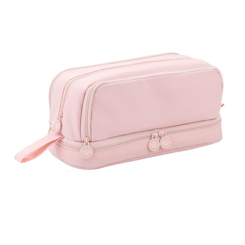 XFSRG Federmäppchen Mädchen Mäppchen Reißverschluss Federmappe 4 Fächer Federtasche Langlebig Federmäppchen Große Kapazität Mäppchen Schreibwaren Stifttasche Tragbare (Rosa) von XFSRG