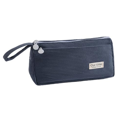 XFSRG Federmäppchen aus Cord Stoff für Mädchen und Teenager als stylische Stiftetasche oder Federtasche im Praktischen Design ideal für Schule und Alltag mit ausreichend Stauraum (Blau) von XFSRG