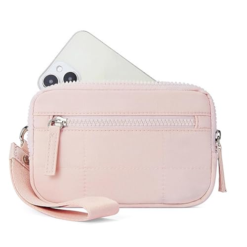 XFSRG Geldbörse Damen Kompakte und Stylische Portemonnaie mit Reißverschluss Praktisch für Alltag und Reisen Hochwertige Damen-Geldbörsen in Rosa/Schwarz (Rosa) von XFSRG