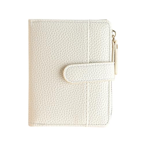 XFSRG Geldbörse Damen Leder Damen Geldbeutel Klein Weich Bequem Süß Münzfach Portemonnaie mit Zipper Brieftasche Vielen Fächern (Weiß) von XFSRG