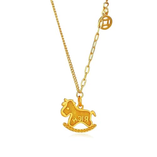 XFSRG Goldkette mit Pferdeanhänger für Damen Mädchen Halskette aus hochwertigem Gold Modeschmuck für besondere Anlässe Perfektes für Geschenk XFSRG Goldkette mit Pferdeanhänger für Damen Mädchen Halskette aus hochwertigem Gold Modeschmuck für besondere Anlässe Perfektes für Geschenk von XFSRG