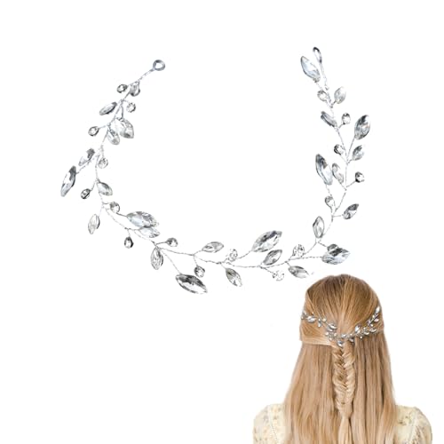 XFSRG Haarschmuck Damen Hochzeit Rebe Kristall Haarreif Strass Headband Elegantes Stirnband Haarranken für Braut und Mädchen von XFSRG