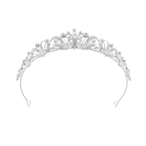 XFSRG Tiara Kristallkrone für Bridal,Prinzessin Diadem Hochzeit Tiara Crown Schmuckstück für Hochzeitsfeier, Bühnenauftritt, Themenparty Oder Prinzessinnen Glamour Haarband Hochzeit Party von XFSRG