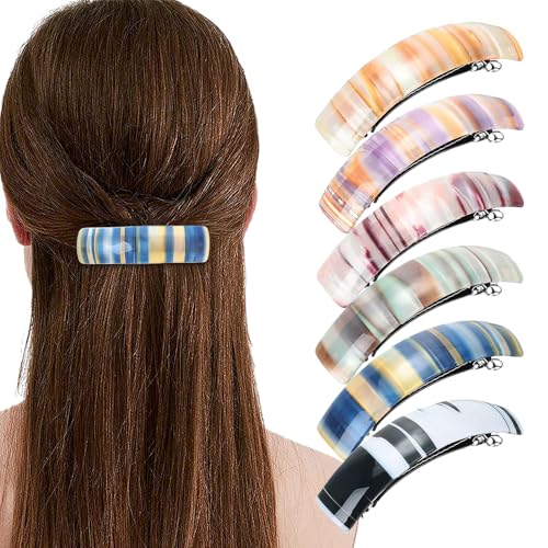 XFSRG Haarspangen Damen Haarklammer Ombre Design Gestreifter Farbverlauf Rechteckige Feder Geeignet für Halb Hochgestecktes Haar von XFSRG