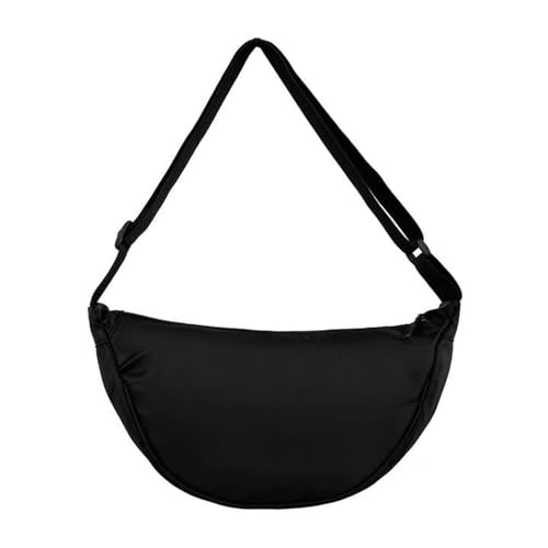 XFSRG Halbmond Crossbody Bag Damen und Herren Stylische Umhängetasche mit Verstellbarem Gurt Schultertasche und Handytasche in Einfarbigem Design （Schwarz） von XFSRG