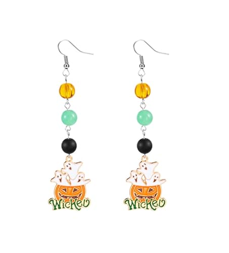 XFSRG Halloween Ohrringe Damen Ohrstecker Kürbis Geist Spinne Design Modische Ohringe Schmuck Accessoire für Halloween Party (D) von XFSRG