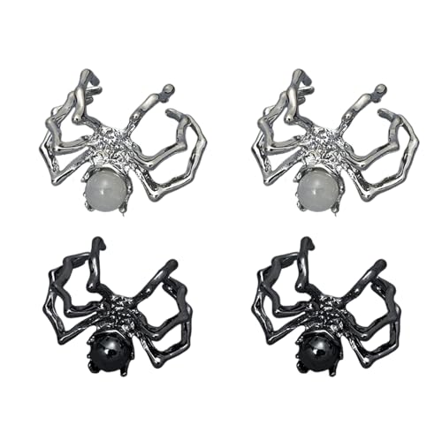 XFSRG Halloween Ringe Verstellbarer Band Ring mit Spinne Gothic Spinne Ringe Angabe Einstellbar Opal Offen Band Schmuck Halloween Schmuck für Damen von XFSRG