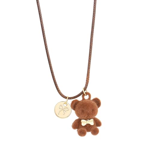 XFSRG Halskette Damen Kette mit Bärenanhänger und Goldplakette Modeschmuck für Mädchen Exquisite Geschenkidee XFSRG Halskette Damen Kette mit Bärenanhänger und Goldplakette Modeschmuck für Mädchen Exquisite Geschenkidee von XFSRG