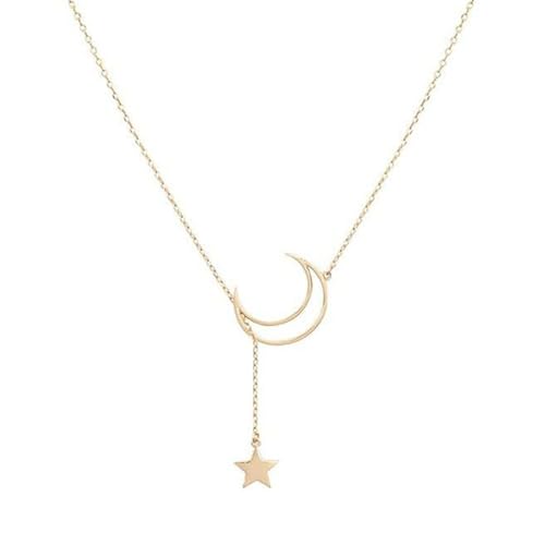XFSRG Halskette Damen Modeschmuck Kette Mond und Stern Goldkette für Mädchen und Frauen Elegante Silberkette Exquisites Design für Alltag und Besondere Anlässe XFSRG Halskette Damen Modeschmuck Kette Mond und Stern Goldkette für Mädchen und Frauen Elegante Silberkette Exquisites Design für Alltag und Besondere Anlässe von XFSRG