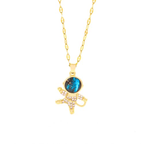 XFSRG Halskette Damen Schmuck Goldkette mit AstronautAnhänger Modeschmuck Kette für Mädchen Silber Plattenkette Lieblingsstück für jeden Anlass XFSRG Halskette Damen Schmuck Goldkette mit AstronautAnhänger Modeschmuck Kette für Mädchen Silber Plattenkette Lieblingsstück für jeden Anlass von XFSRG
