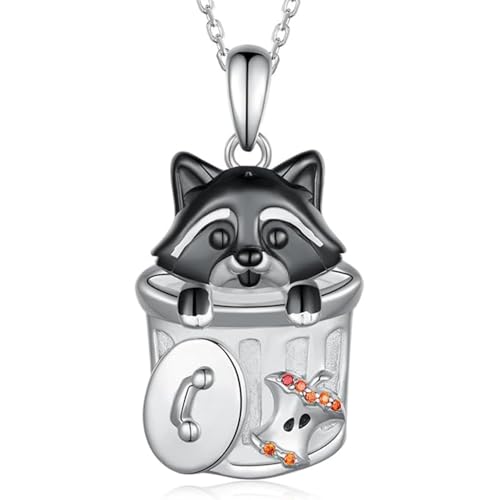 XFSRG Halskette Damen Schmuck Silberkette mit niedlichem WaschbärAnhänger Modeschmuck für Mädchen und Frauen Perfektes für Geschenk für jeden Anlass XFSRG Halskette Damen Schmuck Silberkette mit niedlichem WaschbärAnhänger Modeschmuck für Mädchen und Frauen Perfektes für Geschenk für jeden Anlass von XFSRG