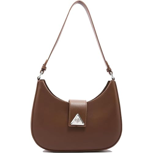 XFSRG Handtasche Damen Klein PU Leder Elegant Schultertasche Y2K Satteltasche Abendtasche für Dating Party Einkaufe(Braun) von XFSRG