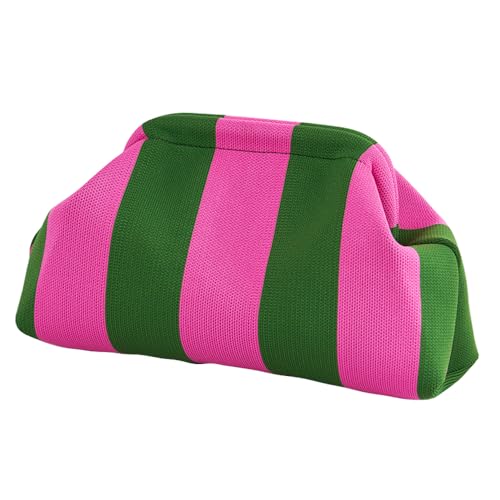 XFSRG Handtasche Damen Streifen Großes Strandtasche Stricktasche Modisches Design Geeignet für den Alltag Verabredungen und Reisen von XFSRG