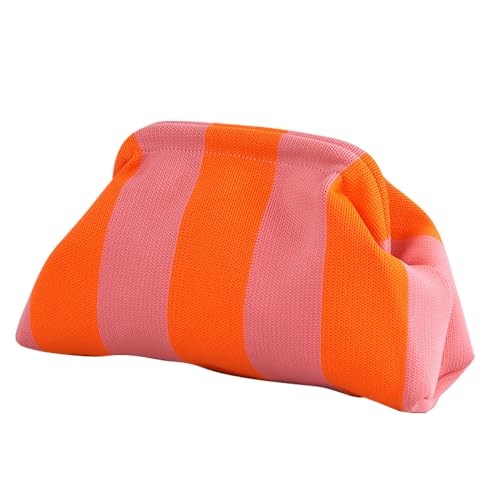 XFSRG Handtasche Damen Streifen Großes Strandtasche Stricktasche Modisches Design Geeignet für den Alltag Verabredungen und Reisen von XFSRG