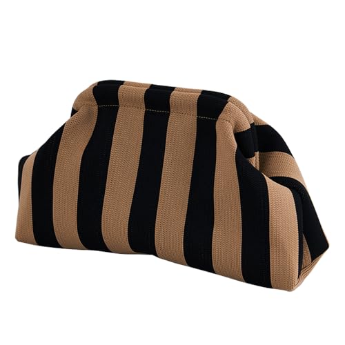 XFSRG Handtasche Damen Streifen Großes Strandtasche Stricktasche Modisches Design Geeignet für den Alltag Verabredungen und Reisen von XFSRG