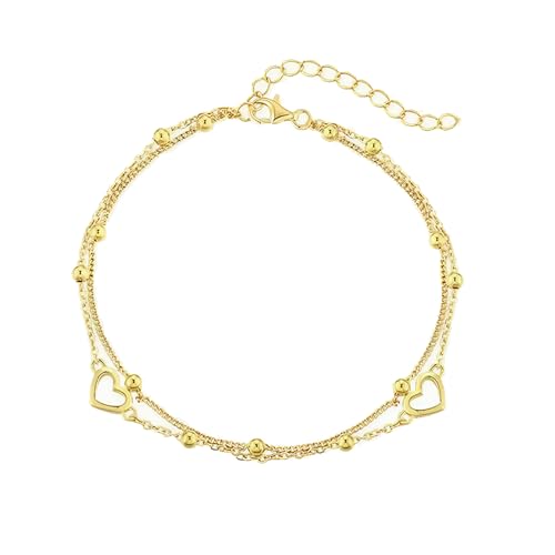 XFSRG Herzförmiges Armband Damen Doppellagig Elegant und Raffiniert Armbänder Modisches Accessoire für Verschiedene Anlässe Geeignet von XFSRG