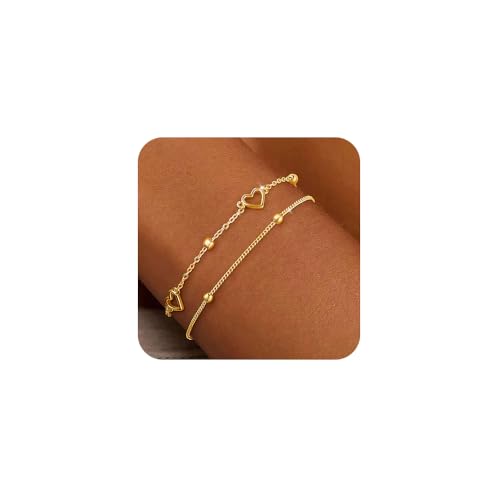 XFSRG Herzförmiges Armband Damen Doppellagig Elegant und Raffiniert Armbänder Modisches Accessoire für Verschiedene Anlässe Geeignet von XFSRG