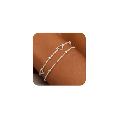 XFSRG Herzförmiges Armband Damen Doppellagig Elegant und Raffiniert Armbänder Modisches Accessoire für Verschiedene Anlässe Geeignet von XFSRG