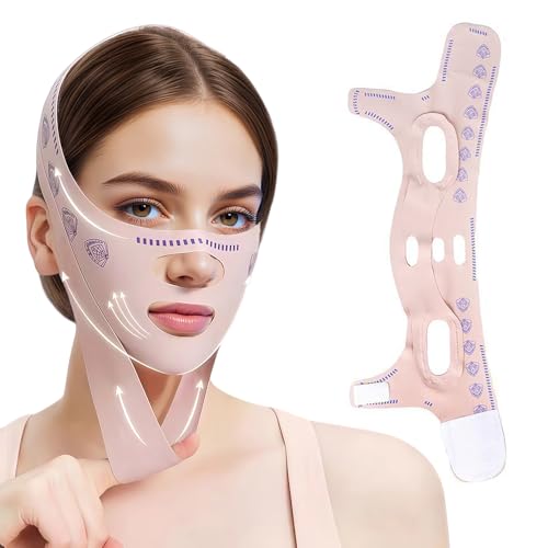 XFSRG Kinnmaske Doppelkinn V-Linienmaske Gesichtsmaske Frauen Doppelkinn Entfernen Lifting Maske Doppelkinn Straffer Gesichtsformer Anti-Aging Gesichtspflege für Straffere Konturen von XFSRG