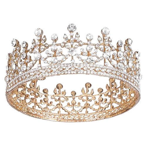 XFSRG Kristall Diademe Damen Rund Prinzessin Krone Retro Elegant Hunderte von Hochzeit Styling Haarschmuck von XFSRG