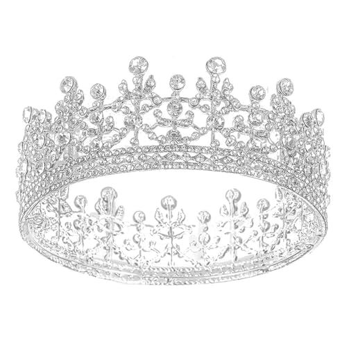XFSRG Kristall Diademe Damen Rund Prinzessin Krone Retro Elegant Hunderte von Hochzeit Styling Haarschmuck von XFSRG