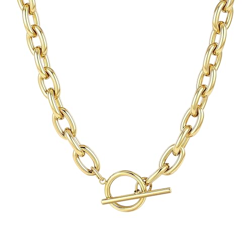 XFSRG Layering Kette Gold Damen Halskette Modische Goldene Kette Set Elegante Gliederkette für Frauen Modeschmuck Ketten für Alltag und Party (Gold) von XFSRG