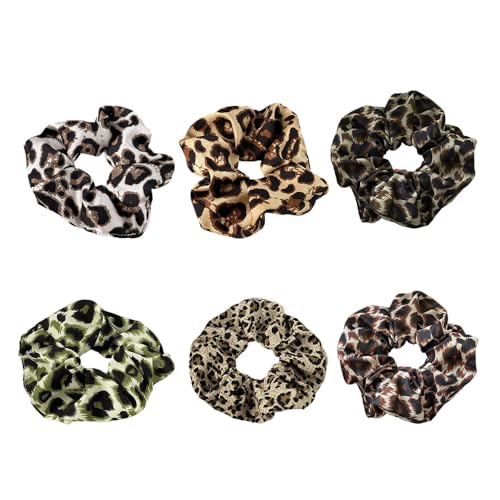 XFSRG Leopard Haargummis Damen Haarschmuck Scrunchies Zopfgummi Pferdeschwanz für Alltag und Party XFSRG Leopard Haargummis Damen Haarschmuck Scrunchies Zopfgummi Pferdeschwanz für Alltag und Party von XFSRG
