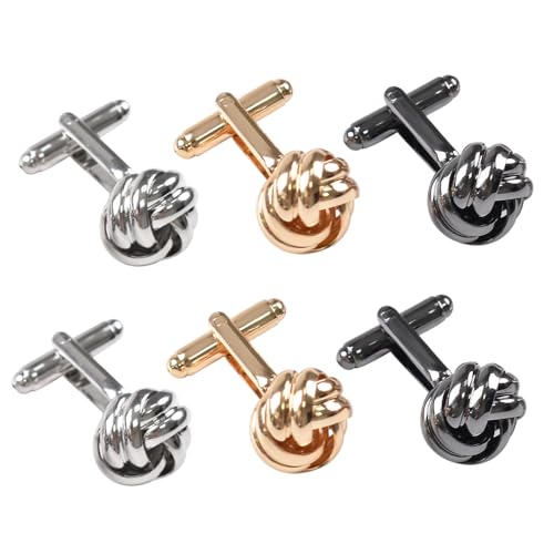 XFSRG Manschettenknöpfe Herren Knoten Design Designer Manschettenknöpfe Hochzeit Smoking für Anzug Geflochtene formelle Anlässe Business von XFSRG